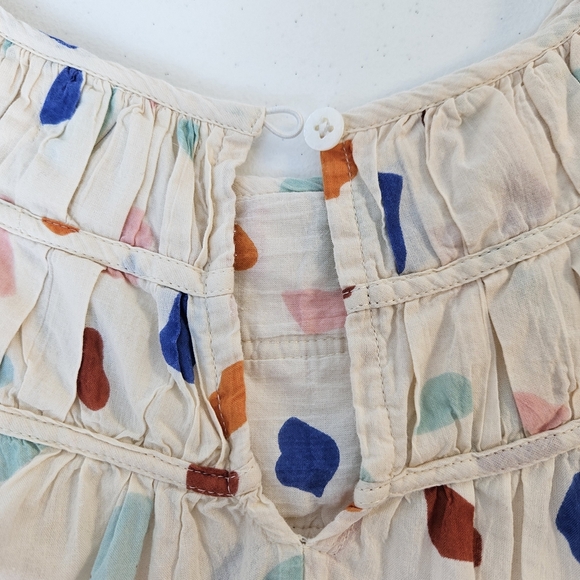 THML Confetti Print Puff Sleeve Top Womens M Cream/multicolor - Picture 6 of 9